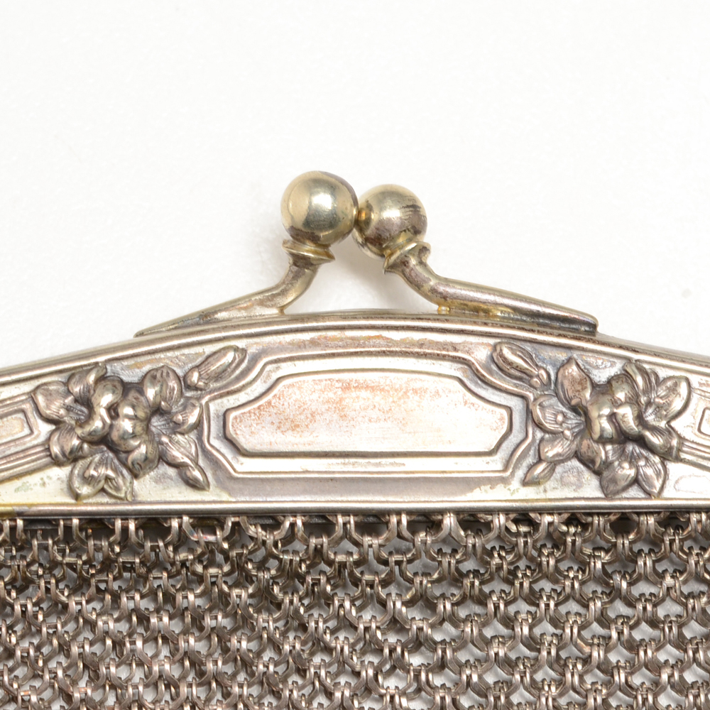 Vintage Jennings Silver Co. German Silver Mesh Purse