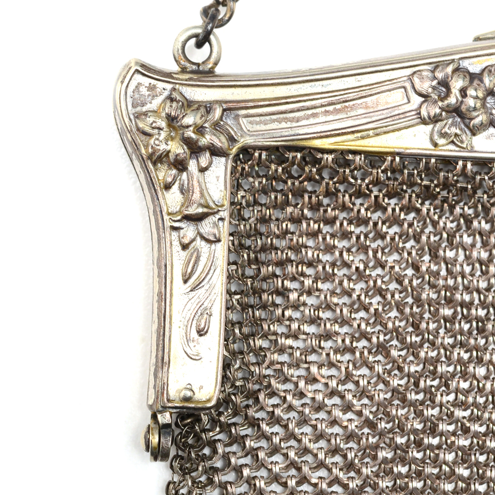 Vintage Jennings Silver Co. German Silver Mesh Purse