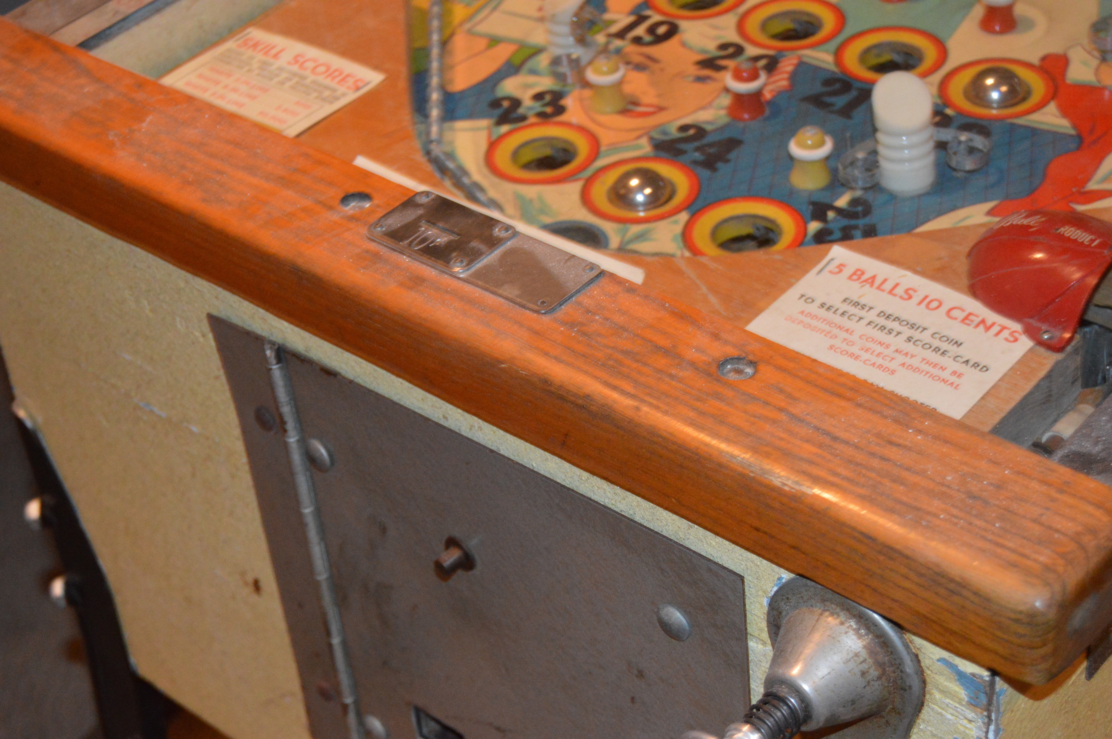 Vintage Pin Ball Machine Circa 1960s