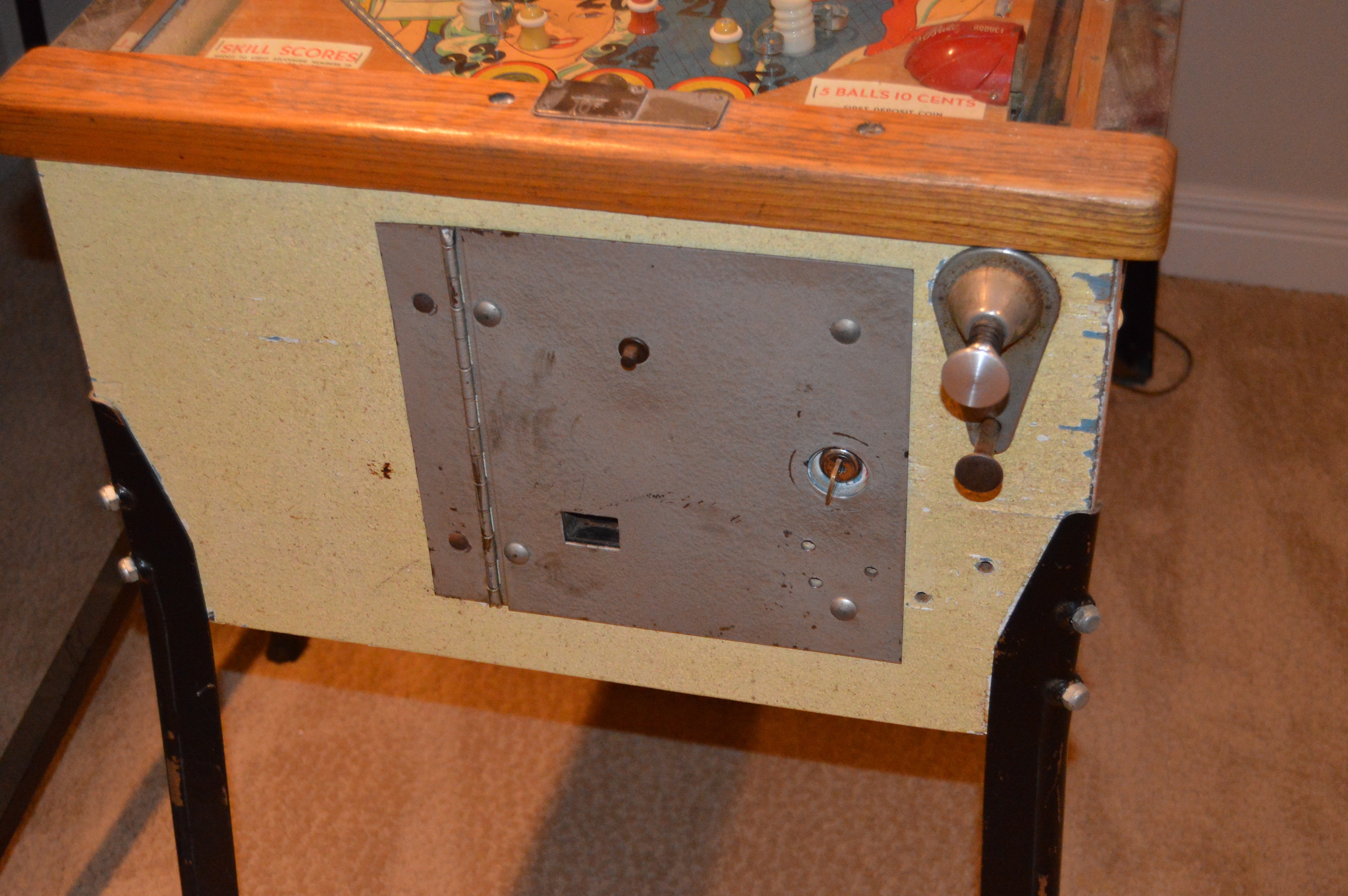 Vintage Pin Ball Machine Circa 1960s