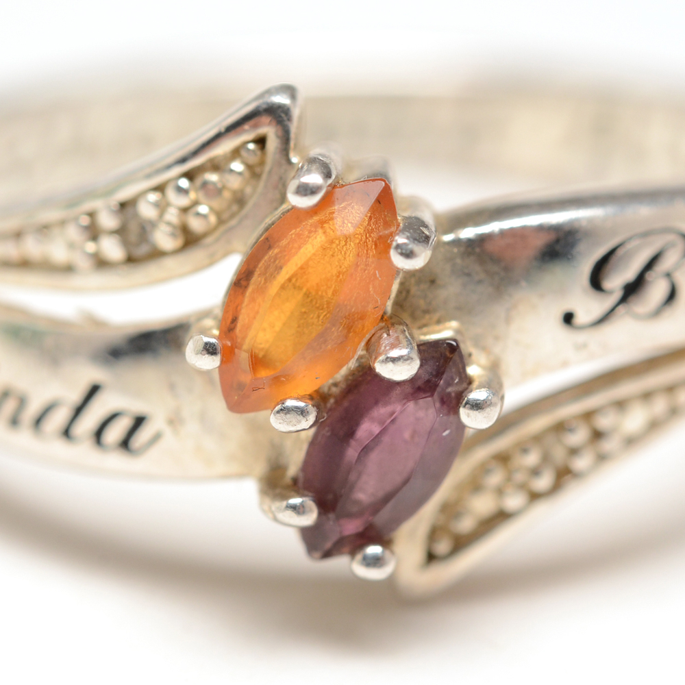 925 Stamped Garnet Bracelet and Fashion Rings