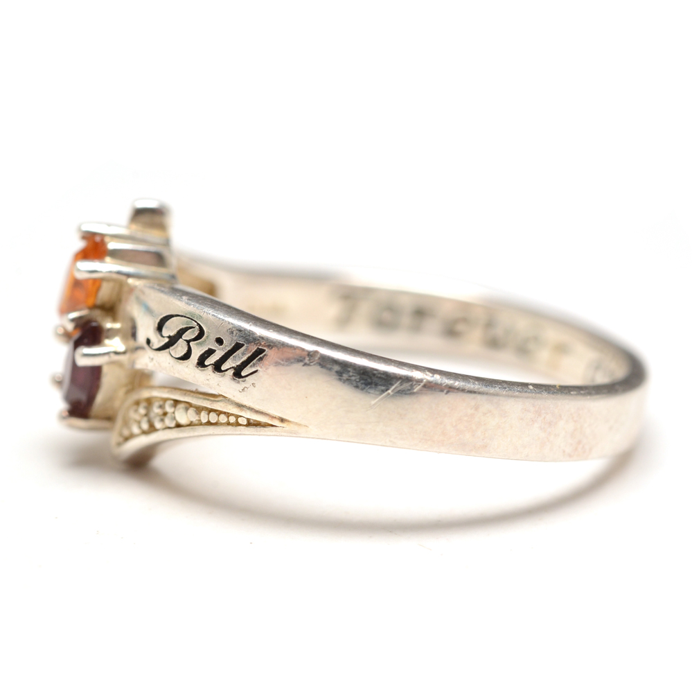 925 Stamped Garnet Bracelet and Fashion Rings