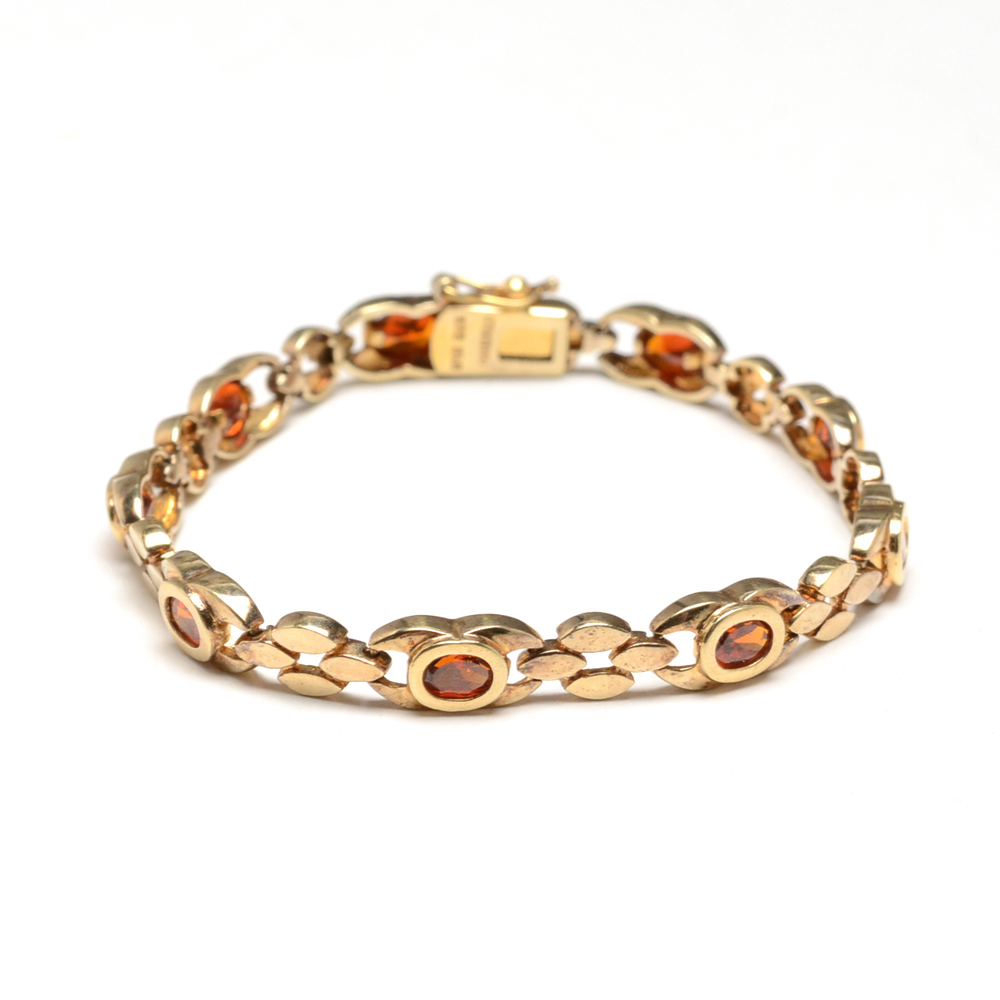 925 Stamped Garnet Bracelet and Fashion Rings