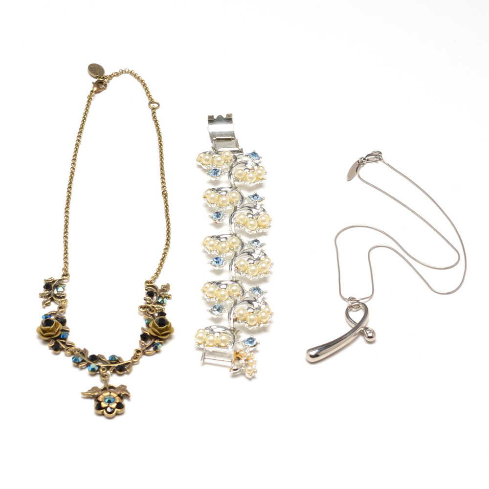 Collection of Costume Jewelry Including Michael Negrin Necklace