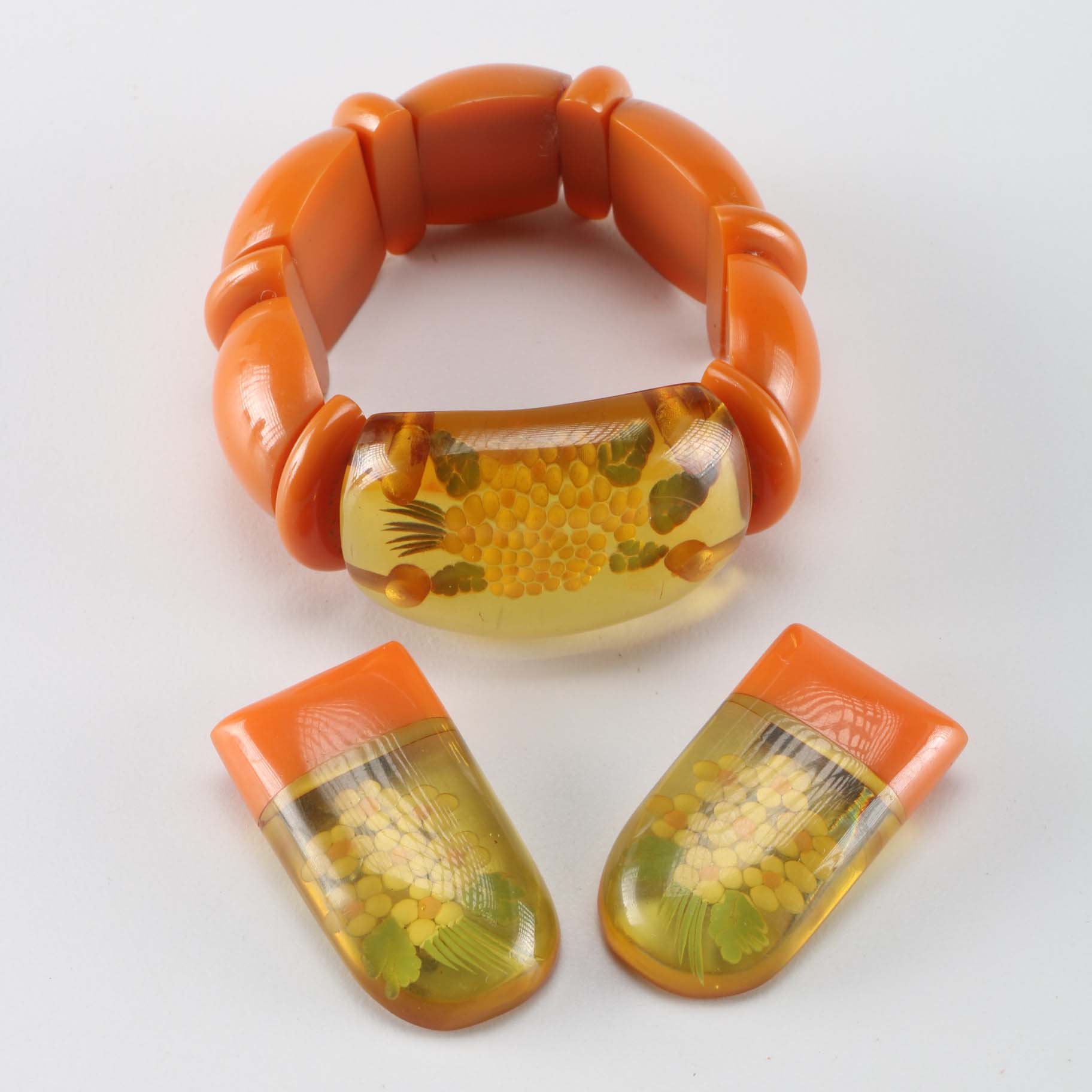 Bakelite Shoe Clips And Bracelet