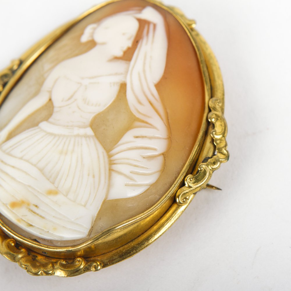 Shell Cameo Brooch Pendant