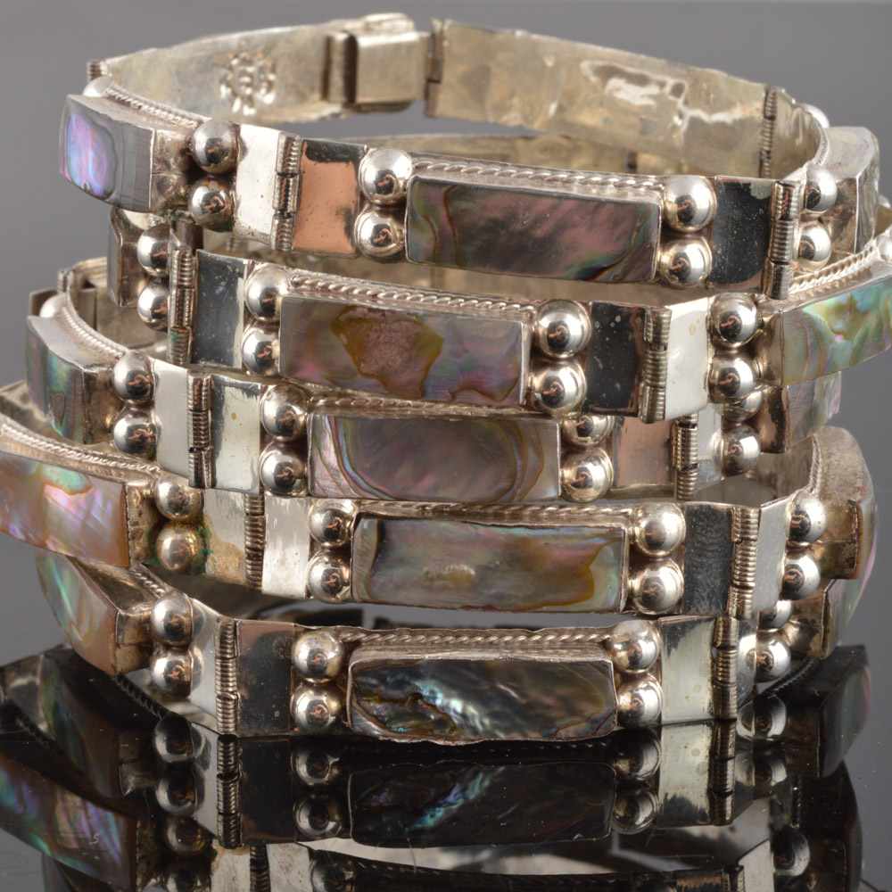 Sterling Silver Mother of Pearl Bracelets