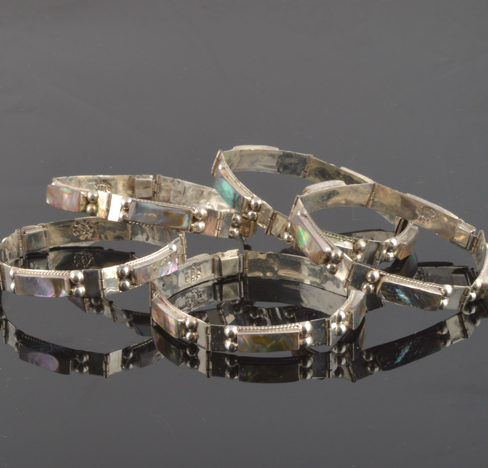 Sterling Silver Mother of Pearl Bracelets