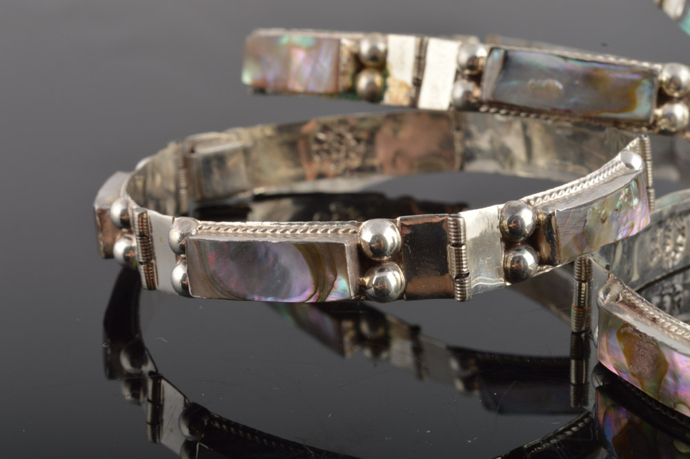 Sterling Silver Mother of Pearl Bracelets