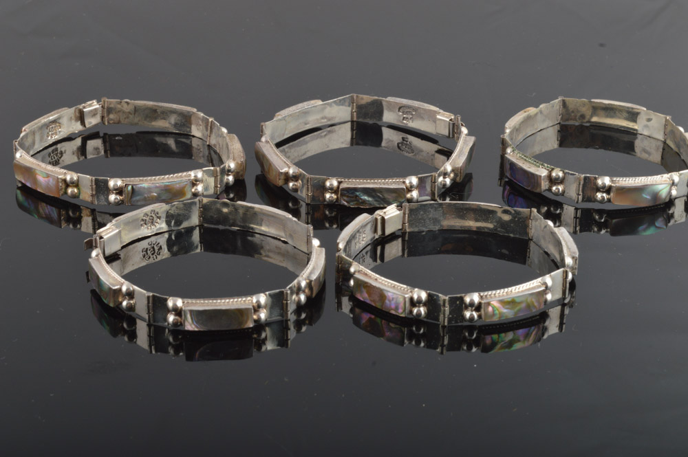 Sterling Silver Mother of Pearl Bracelets
