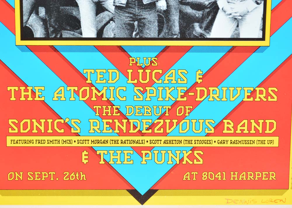 Signed Dennis Loren Concert Poster Featuring the Rockets