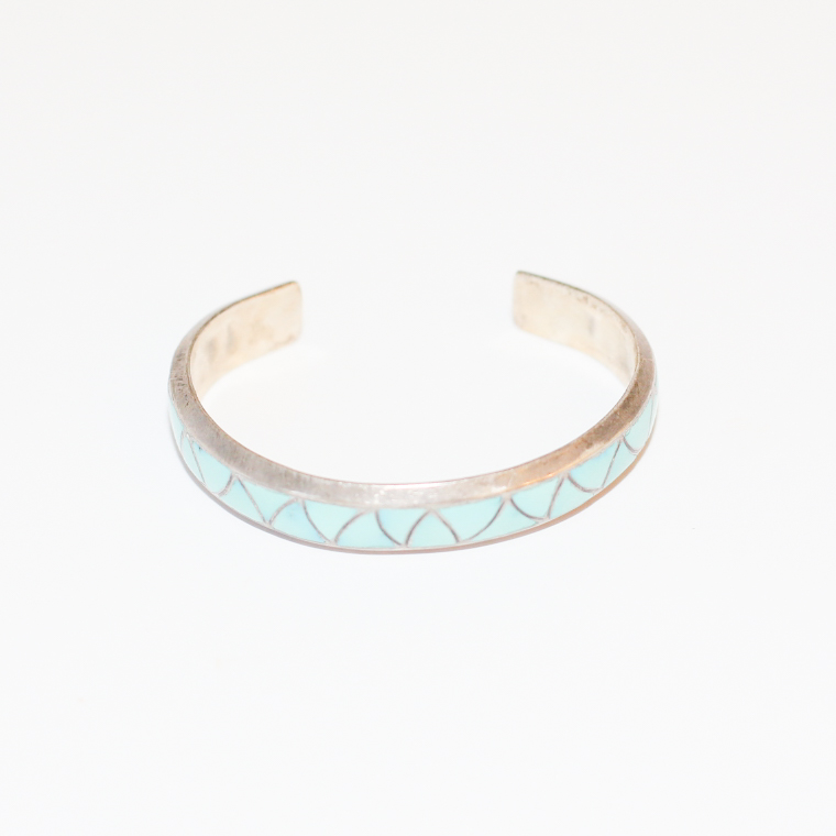 Silver Toned Blue Enamel Bracelet