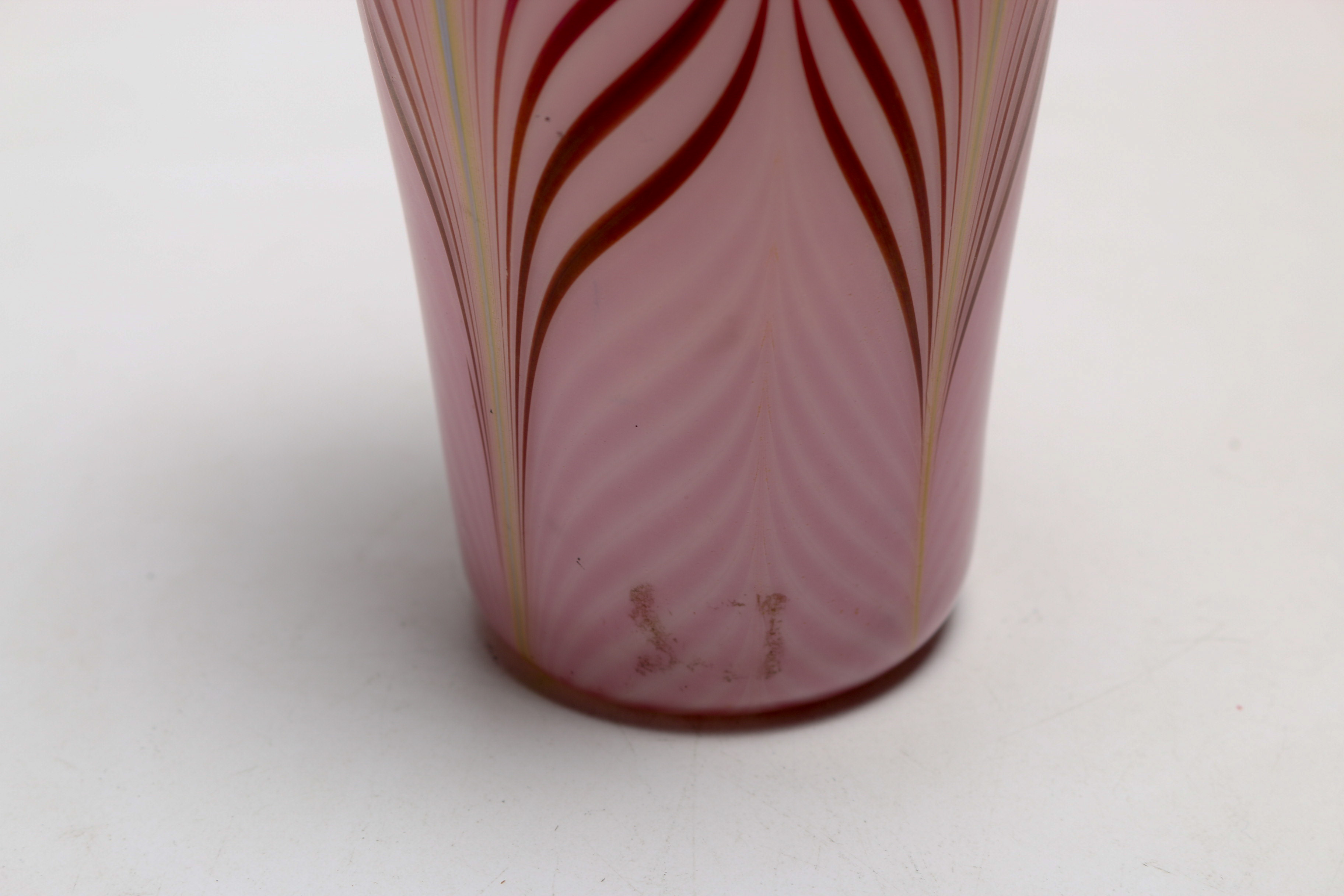 Zellique Studio - Joseph Morel Rose Pink and Green Art Glass Vase