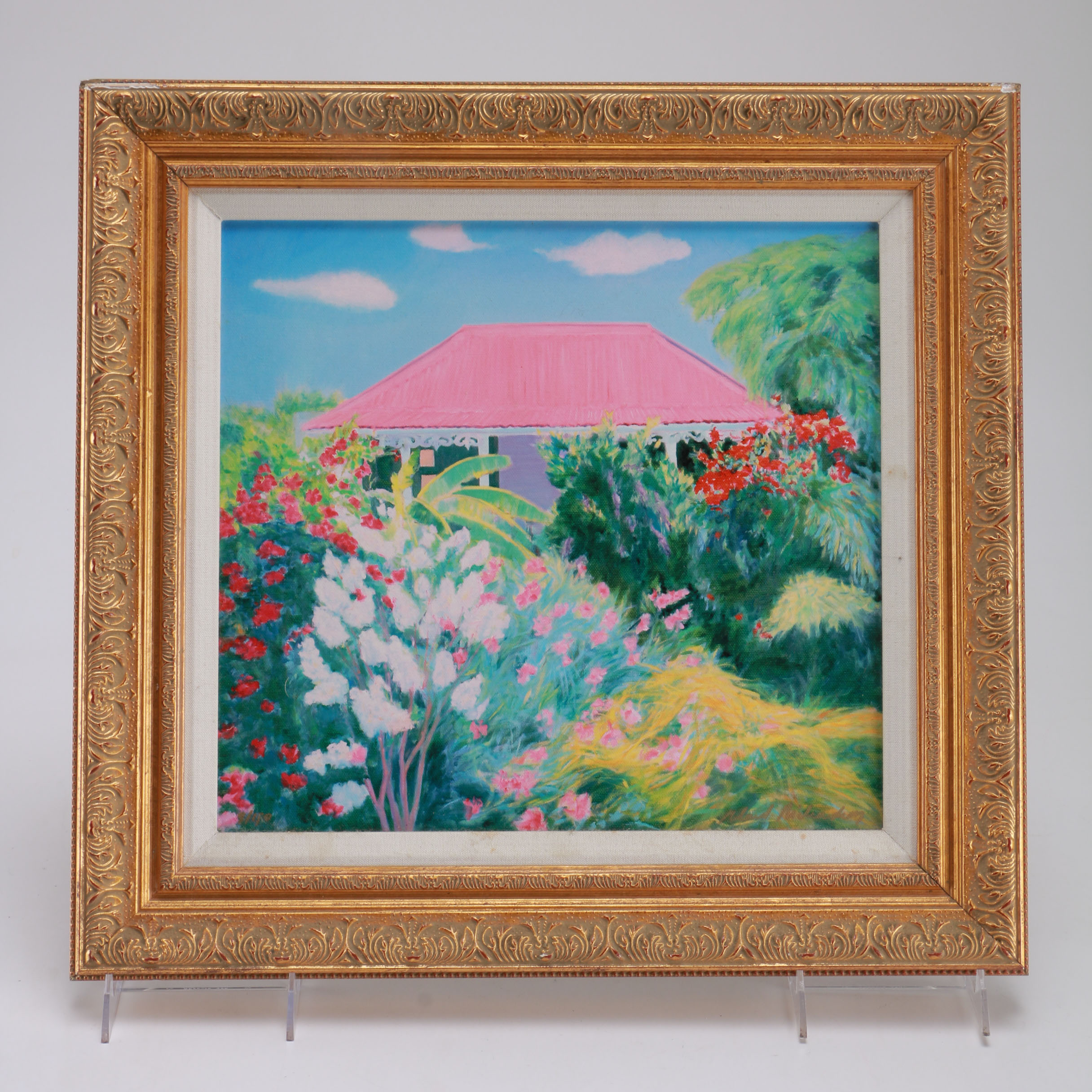 Giclée on Canvas Depicting House and Garden