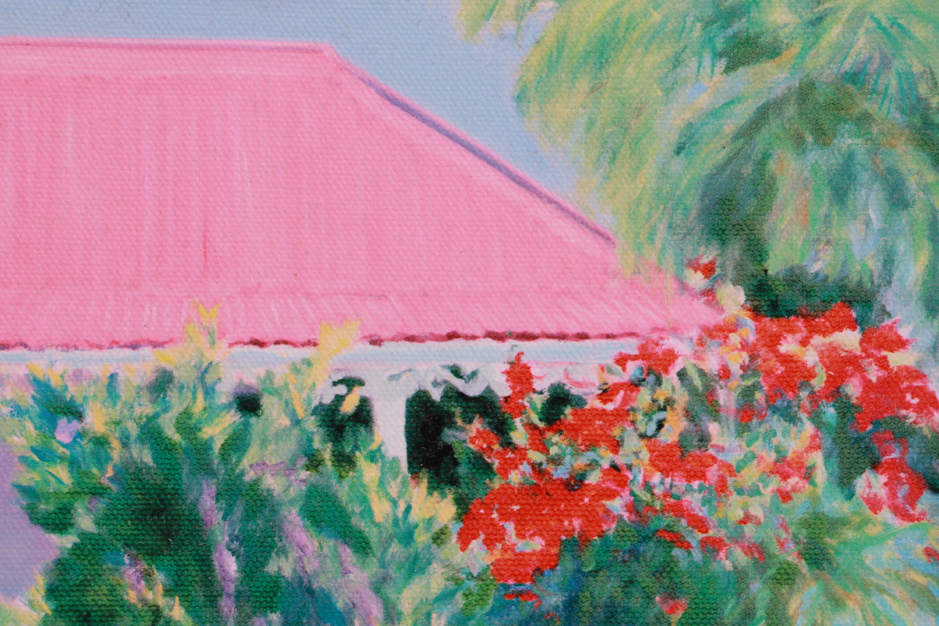 Giclée on Canvas Depicting House and Garden