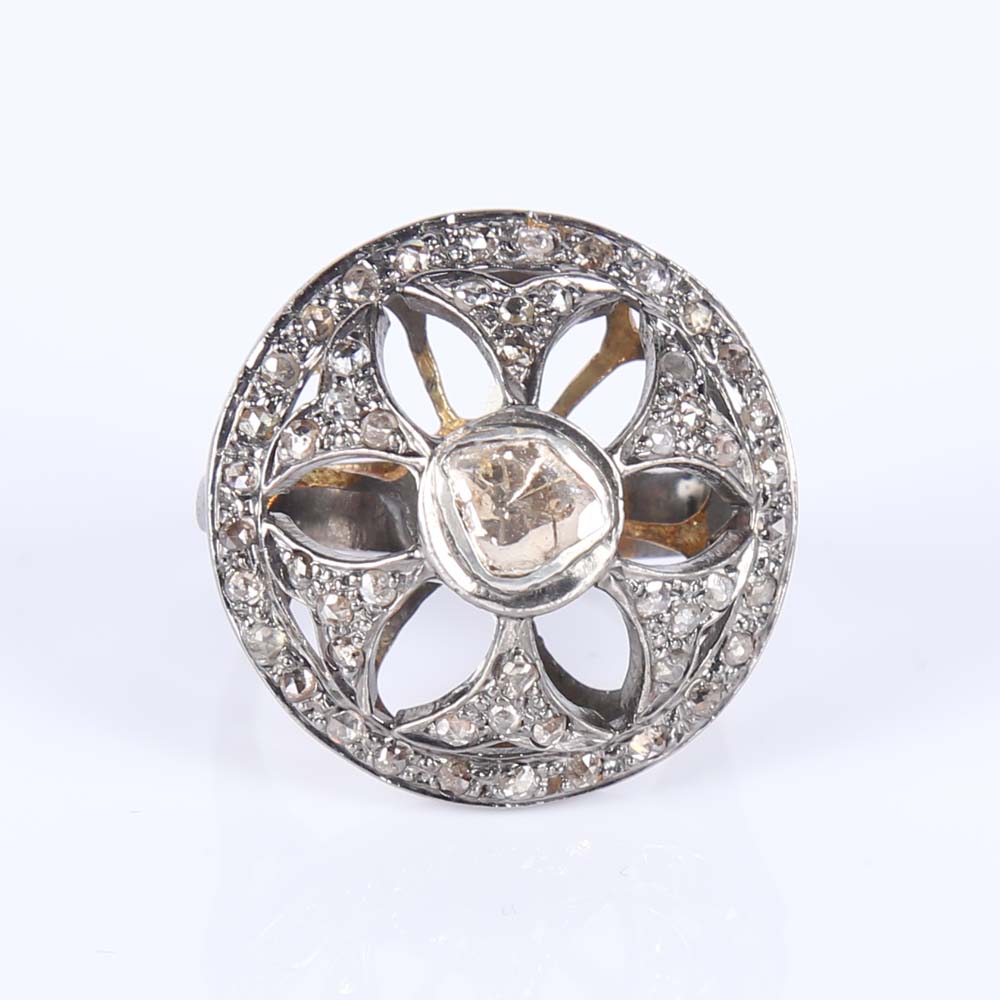 Sterling Silver Diamond Slice Ring