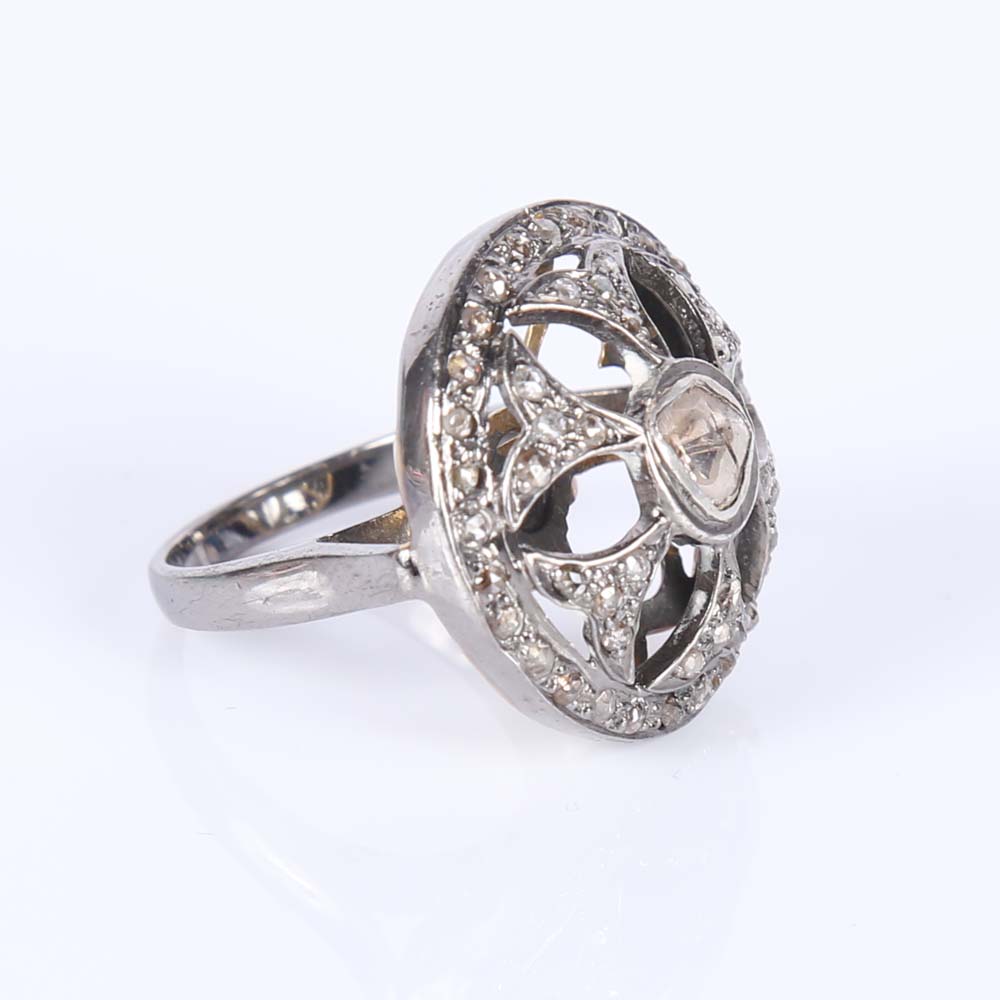 Sterling Silver Diamond Slice Ring