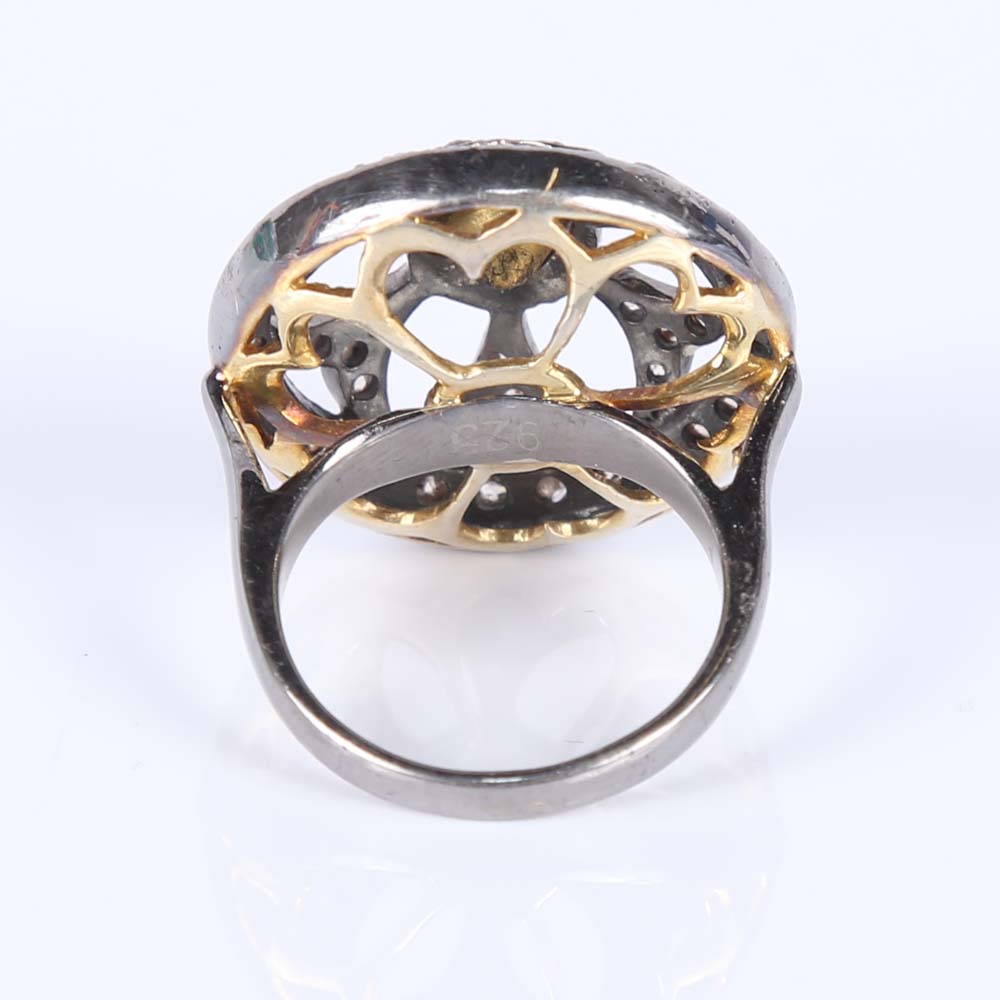 Sterling Silver Diamond Slice Ring