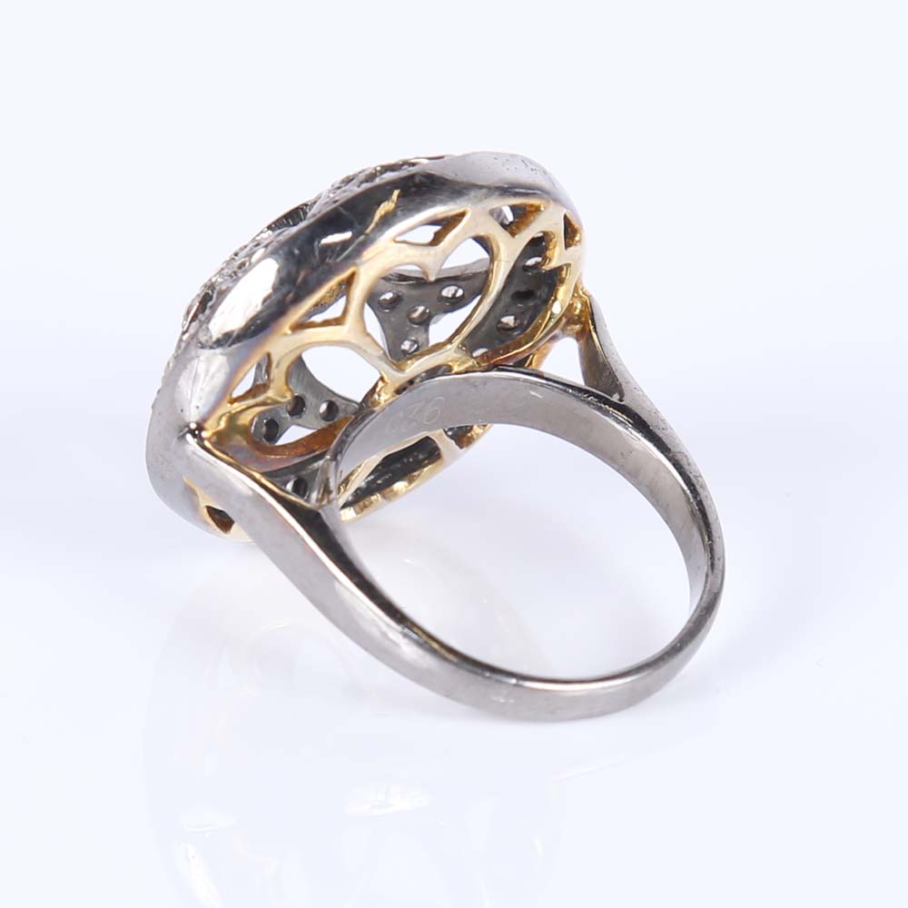 Sterling Silver Diamond Slice Ring