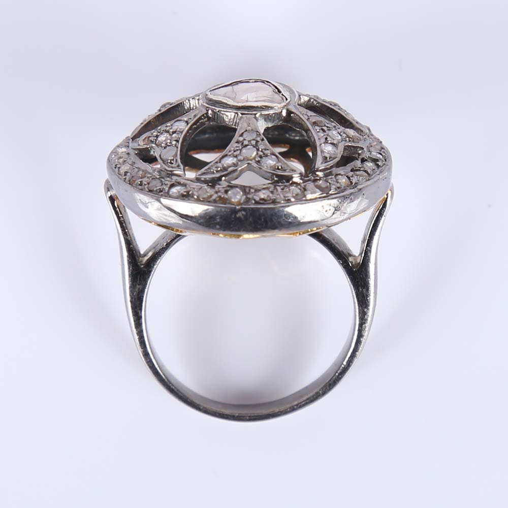 Sterling Silver Diamond Slice Ring