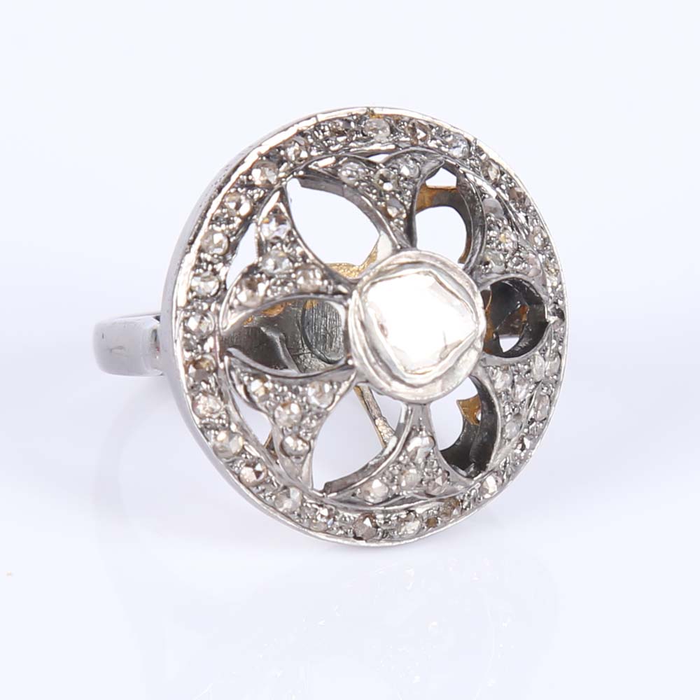 Sterling Silver Diamond Slice Ring