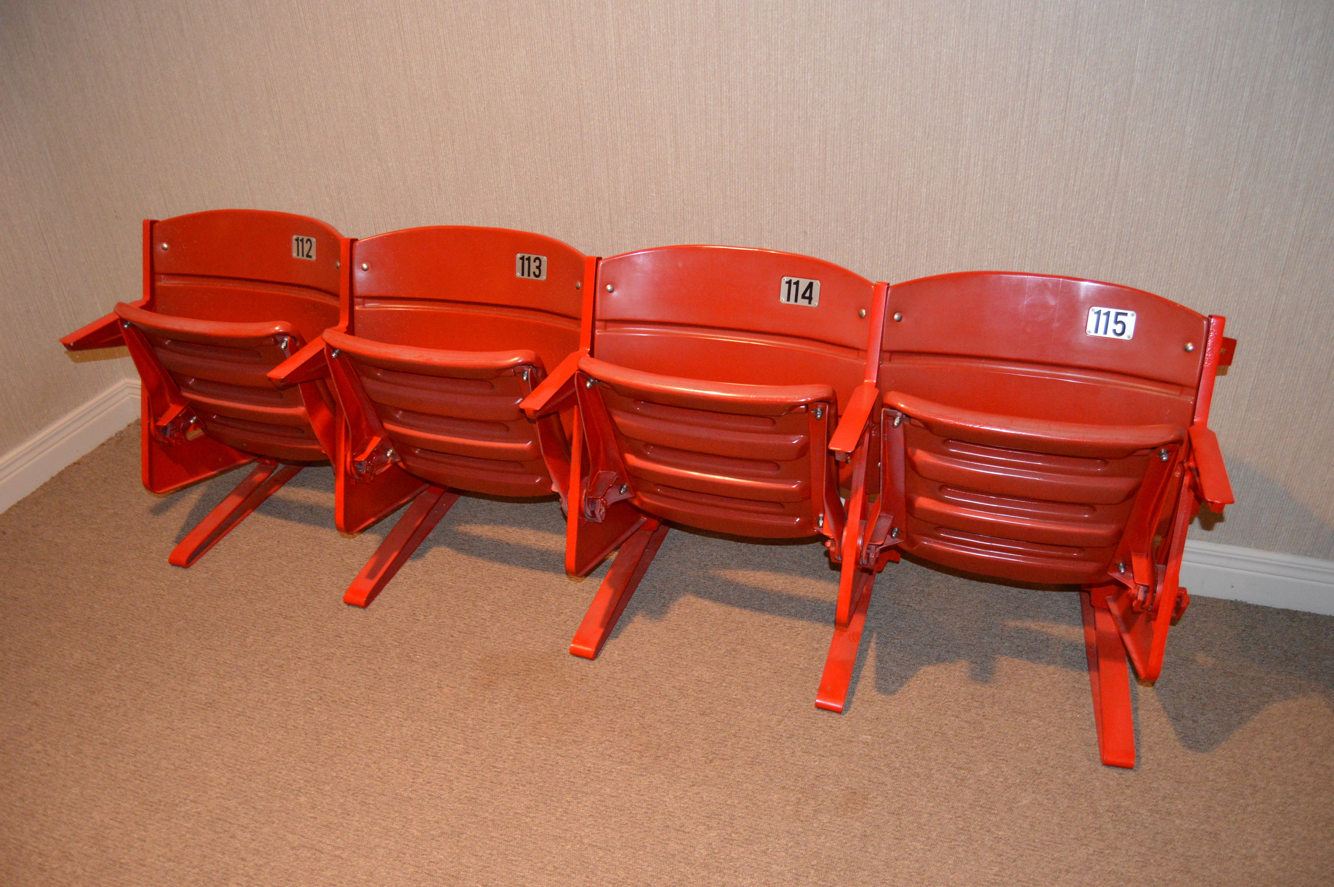 Four Vintage Reds Stadium Seats from Riverfront Stadium