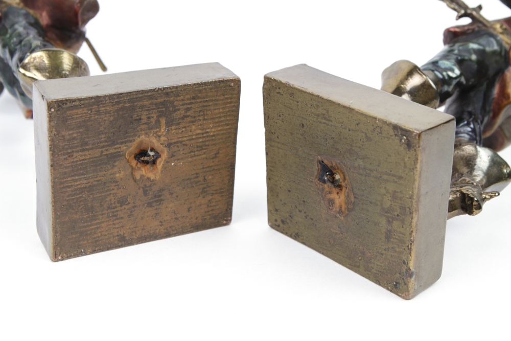 Vintage Paul Herzel Pot Metal Bookends