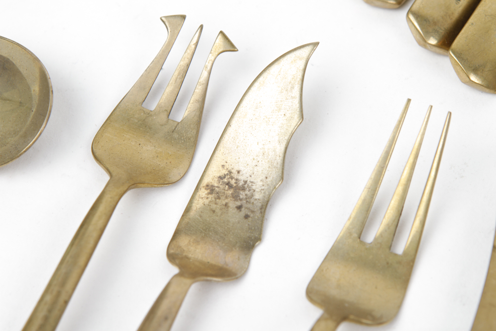 S. Samran Thailand Co., Ltd. Brass Flatware Set