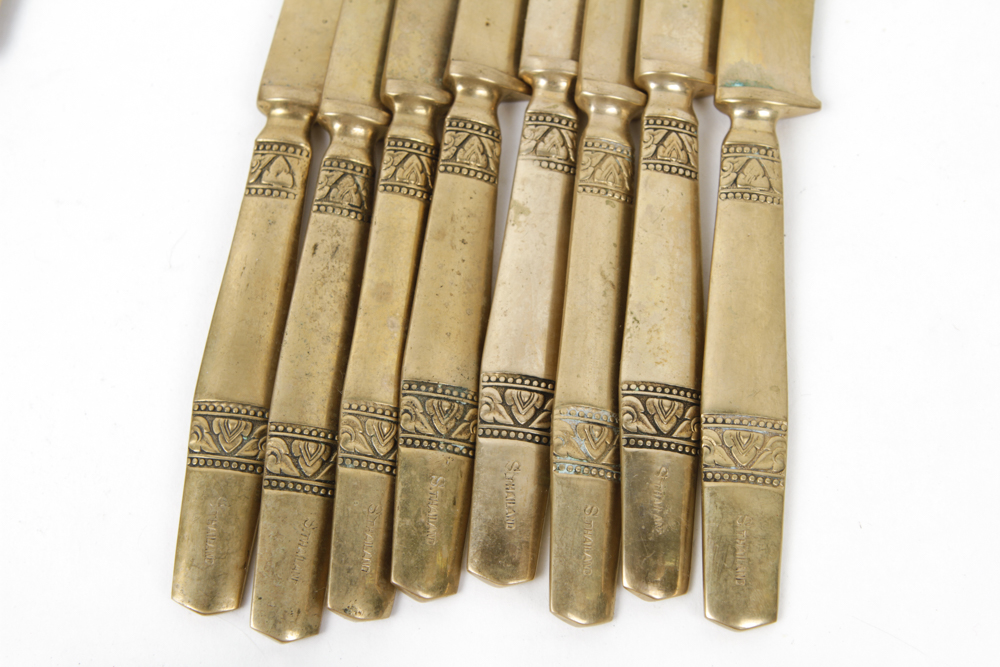 S. Samran Thailand Co., Ltd. Brass Flatware Set