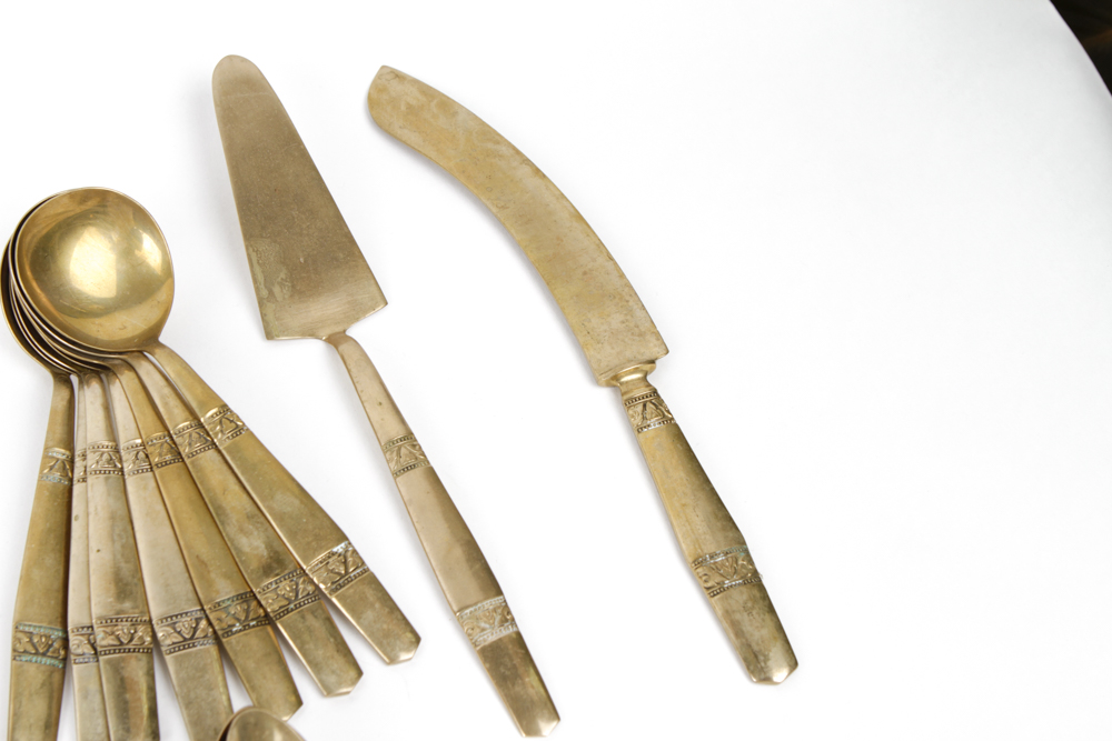 S. Samran Thailand Co., Ltd. Brass Flatware Set