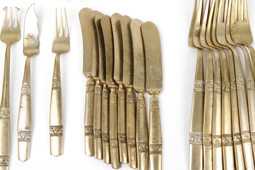 S. Samran Thailand Co., Ltd. Brass Flatware Set
