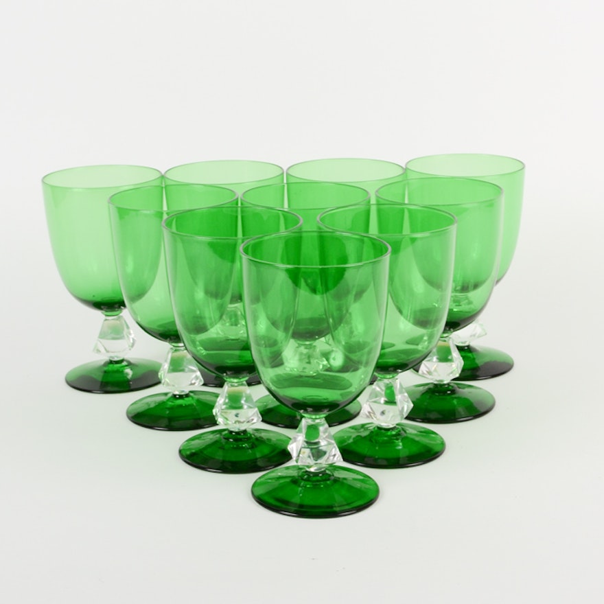 Green Glass Stemware