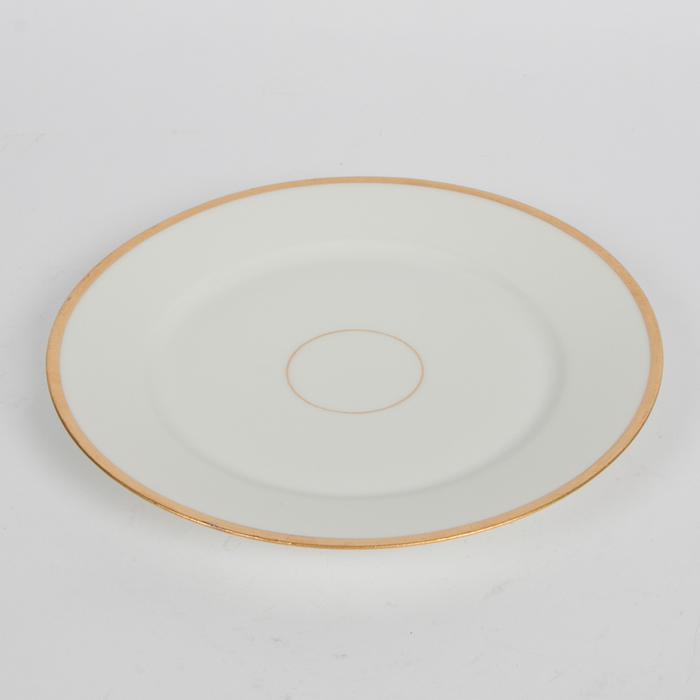 Collection of Gold Toned Trim Plates and Servers