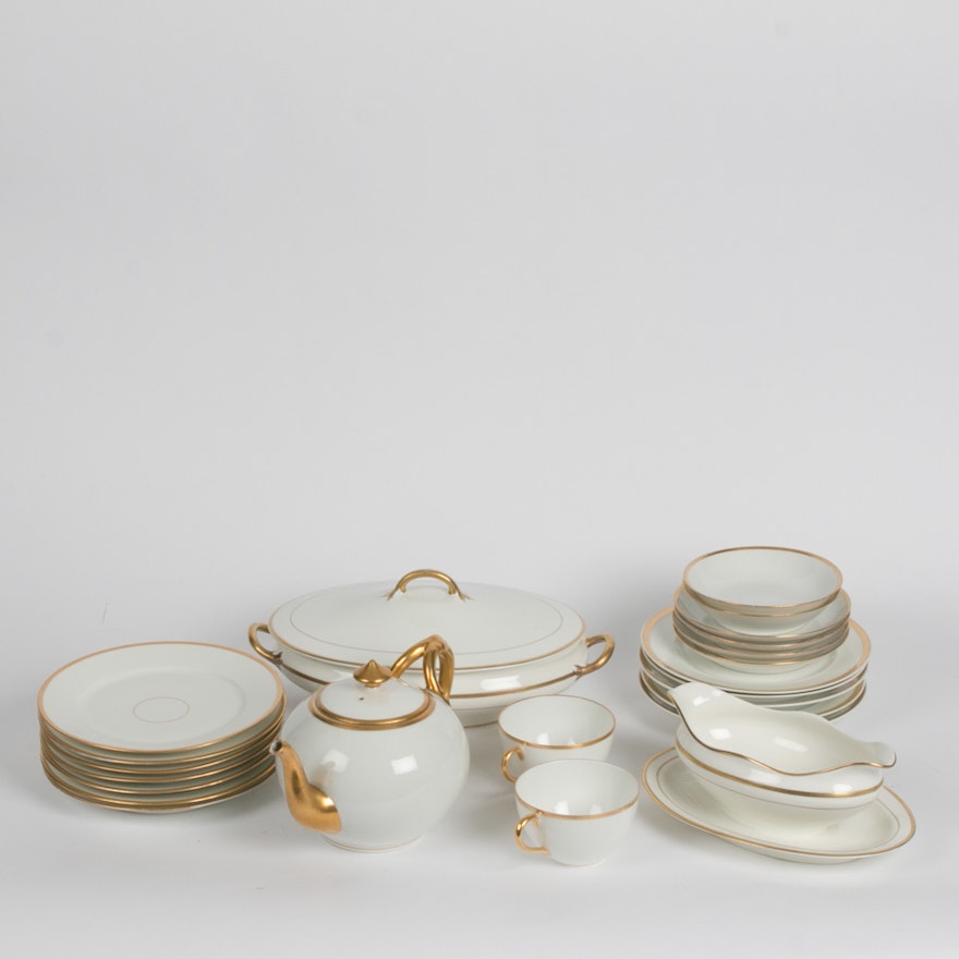 Collection of Gold Toned Trim Plates and Servers