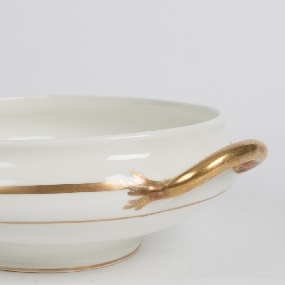 Collection of Gold Toned Trim Plates and Servers