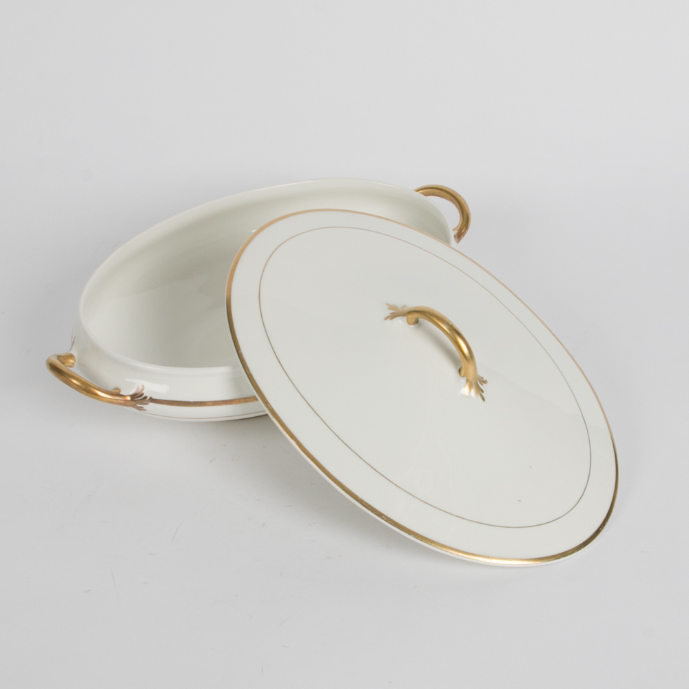 Collection of Gold Toned Trim Plates and Servers