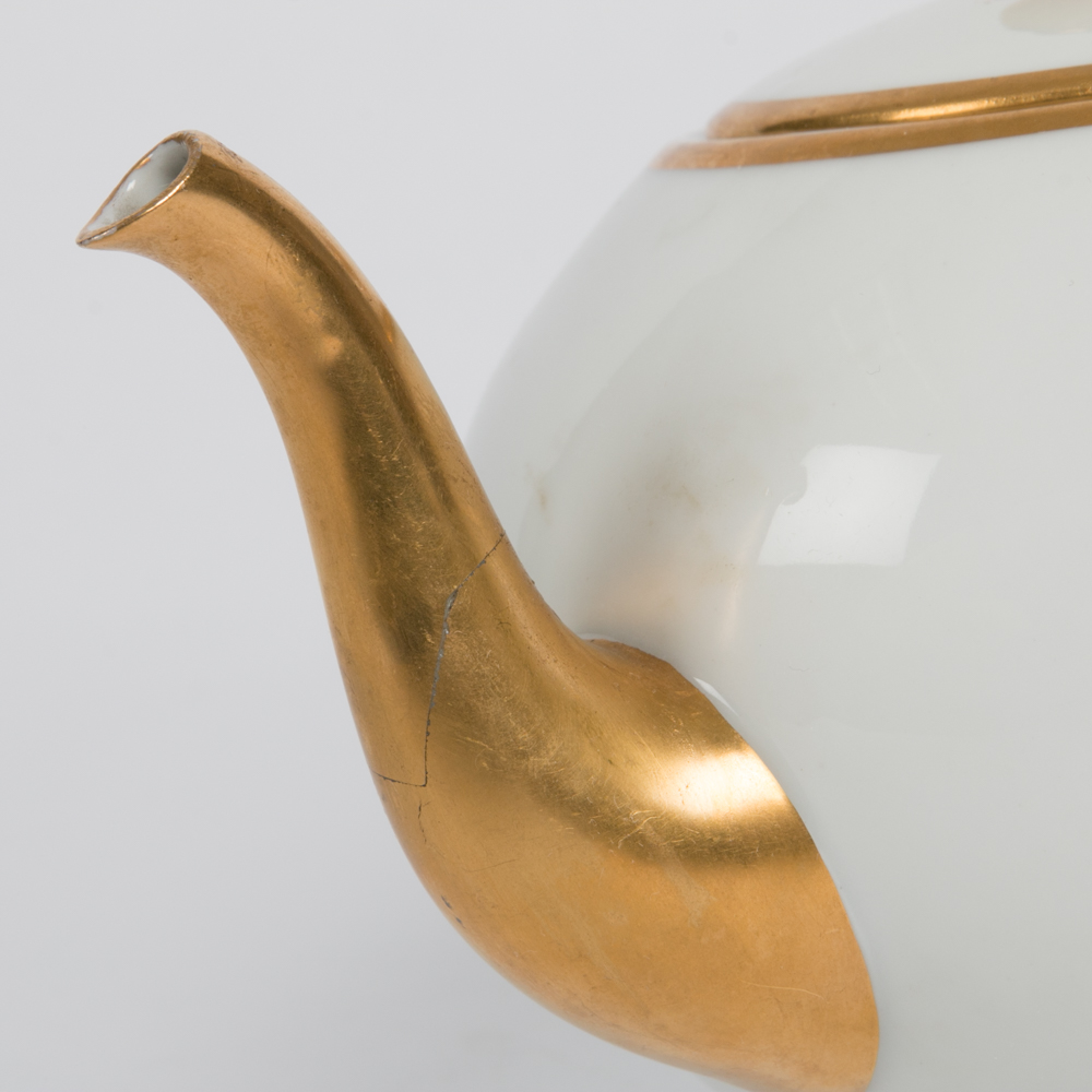 Collection of Gold Toned Trim Plates and Servers