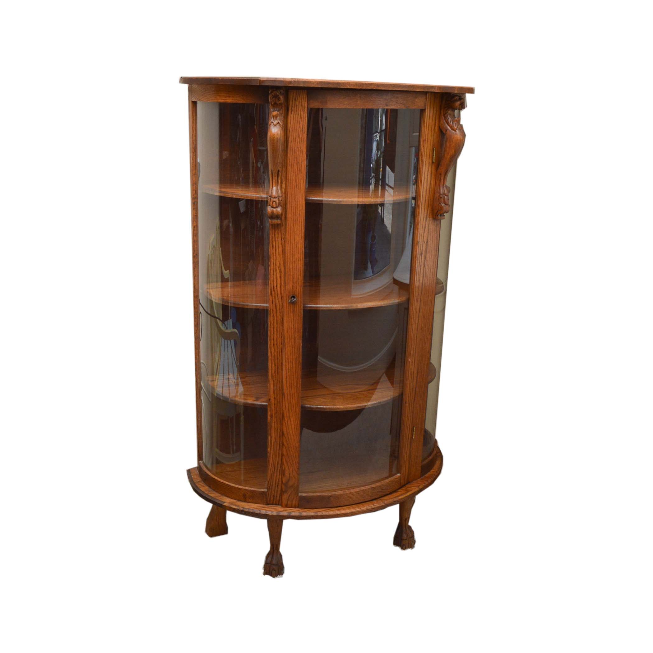 Vintage Oak Curio Cabinet