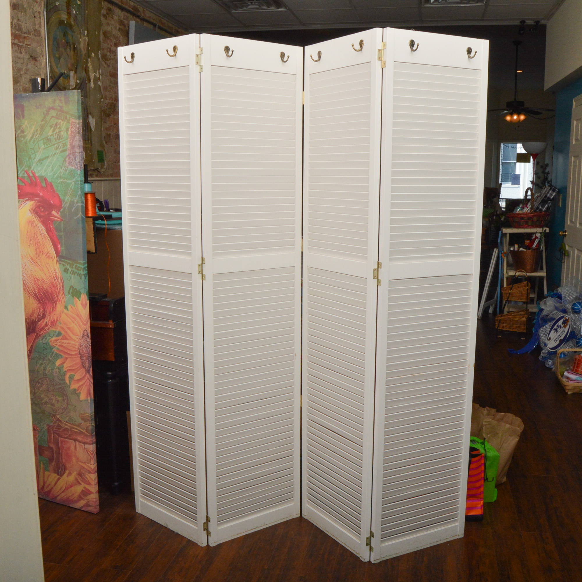 White Shutter Folding Screen