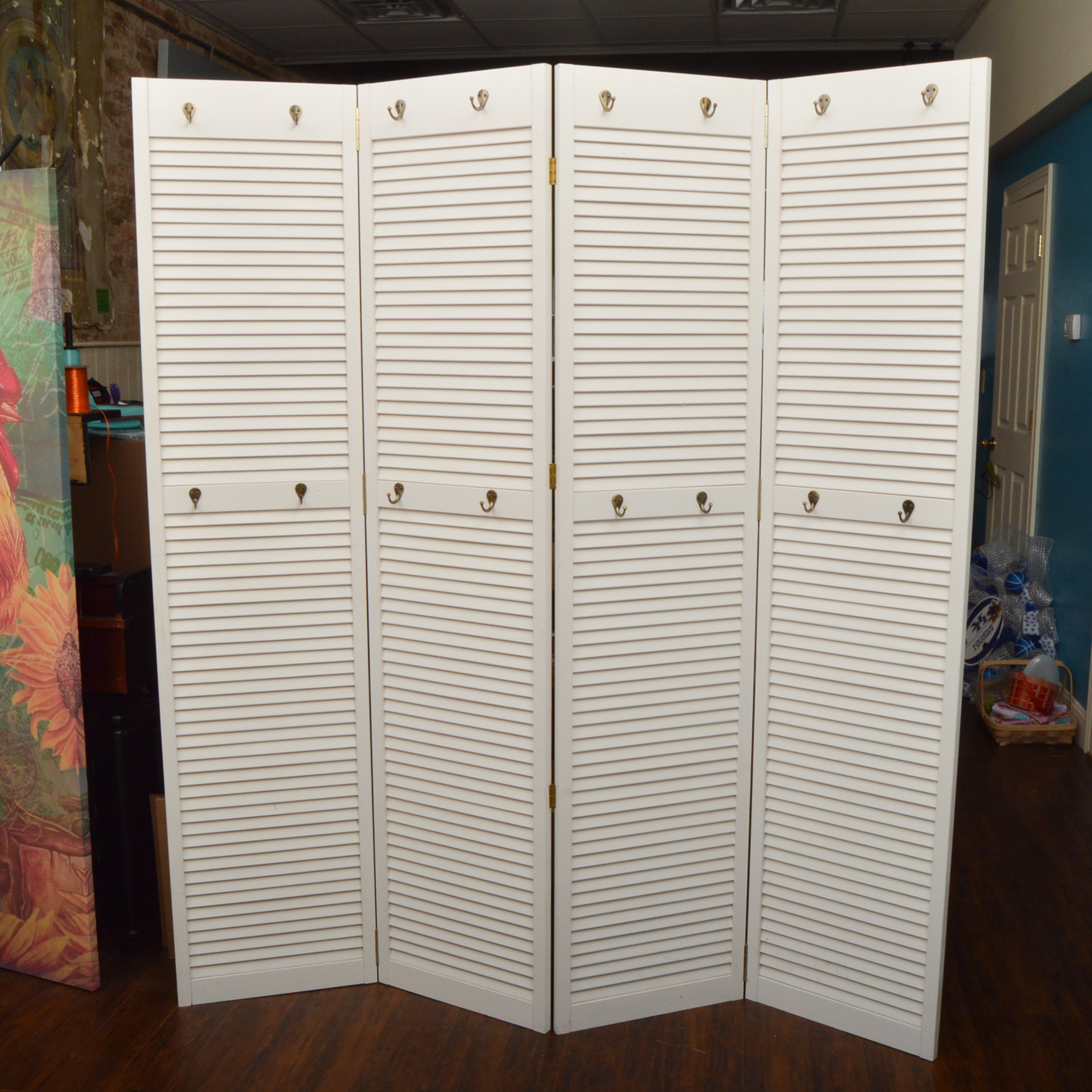 White Shutter Folding Screen