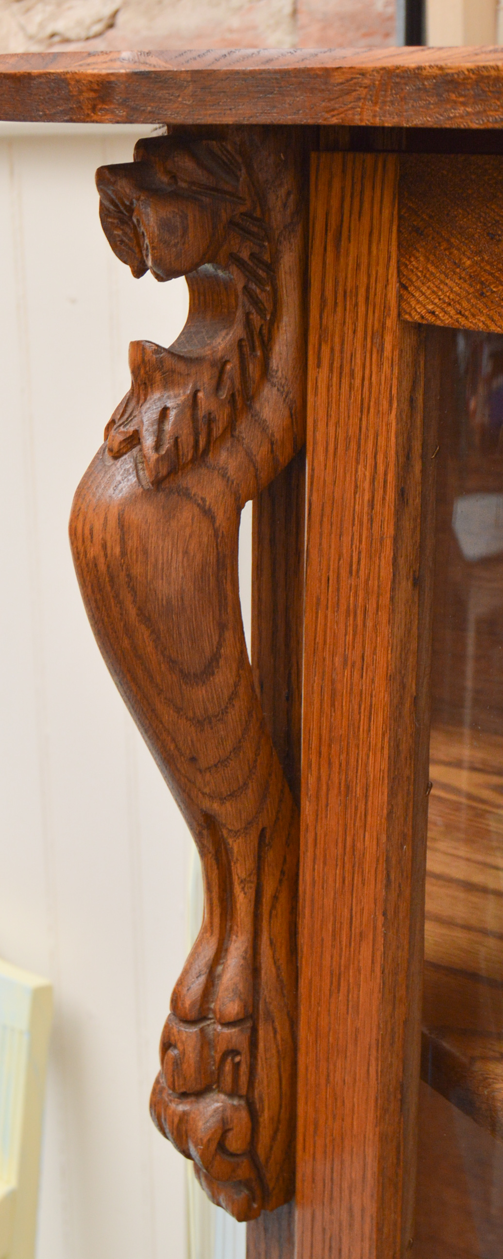 Vintage Oak Curio Cabinet