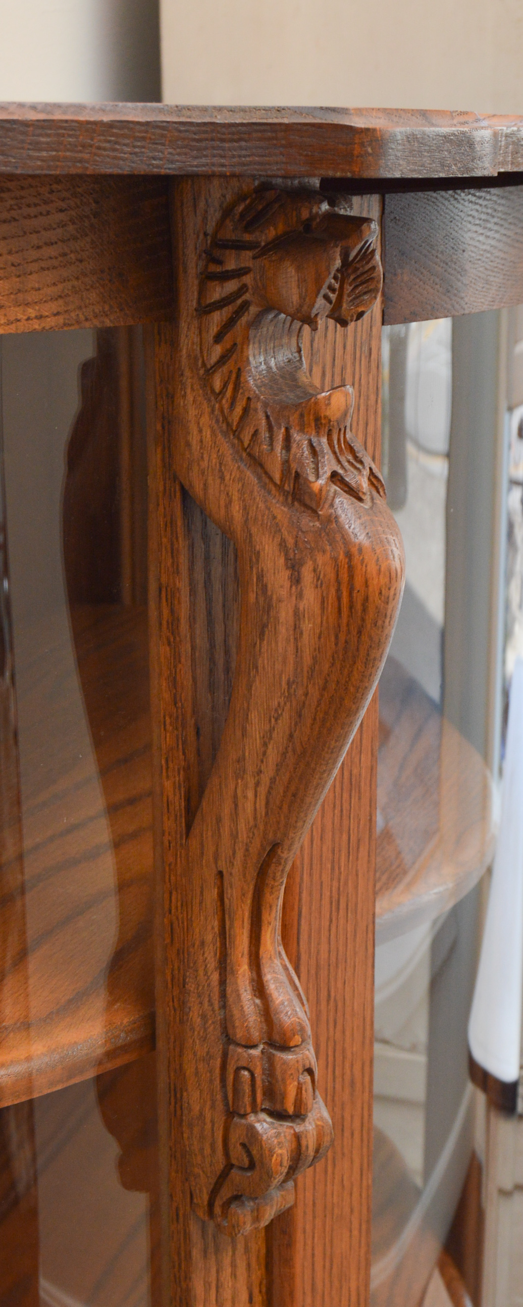 Vintage Oak Curio Cabinet