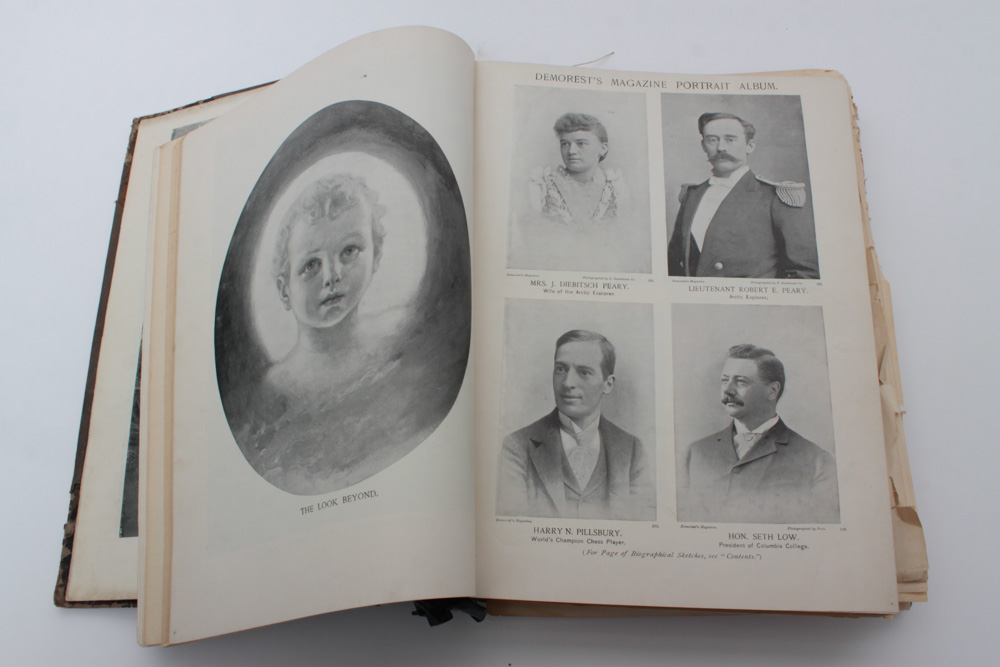 Bound "Demorest" Magazine Annual and Antique "Cosmopolitan" Magazine