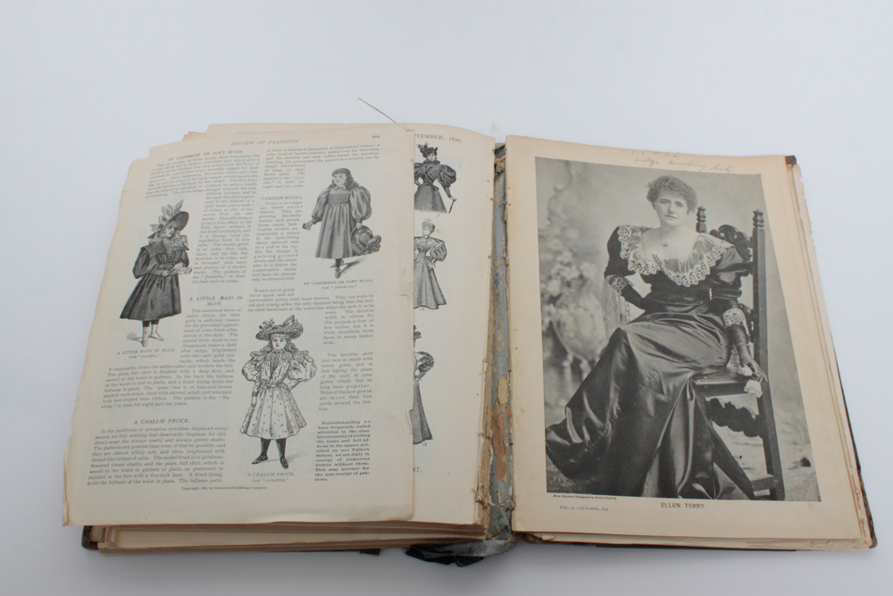 Bound "Demorest" Magazine Annual and Antique "Cosmopolitan" Magazine