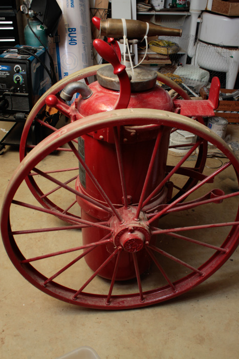 Vintage Foam Fyr-Fyter Fire Extinguisher on Wheels