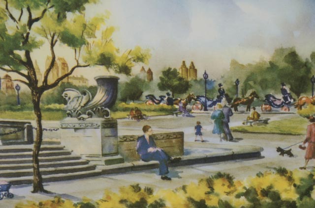 Three Vintage Virginia Carleton Reproduction Prints of New York Watercolors