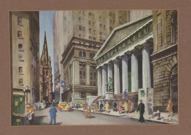 Three Vintage Virginia Carleton Reproduction Prints of New York Watercolors