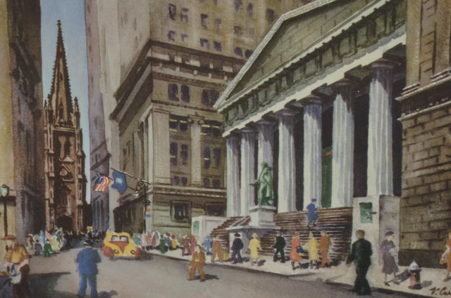 Three Vintage Virginia Carleton Reproduction Prints of New York Watercolors