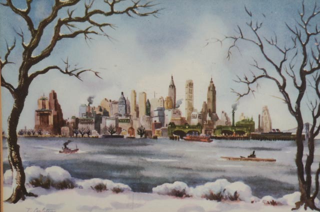 Three Vintage Virginia Carleton Reproduction Prints of New York Watercolors