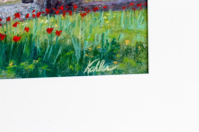 Original Janet Kohler Pastel Painting "Pink Cherry Wall"